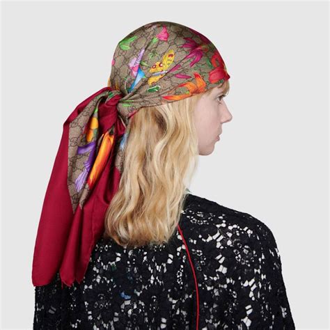 women's gucci head scarf|original gucci silk scarf.